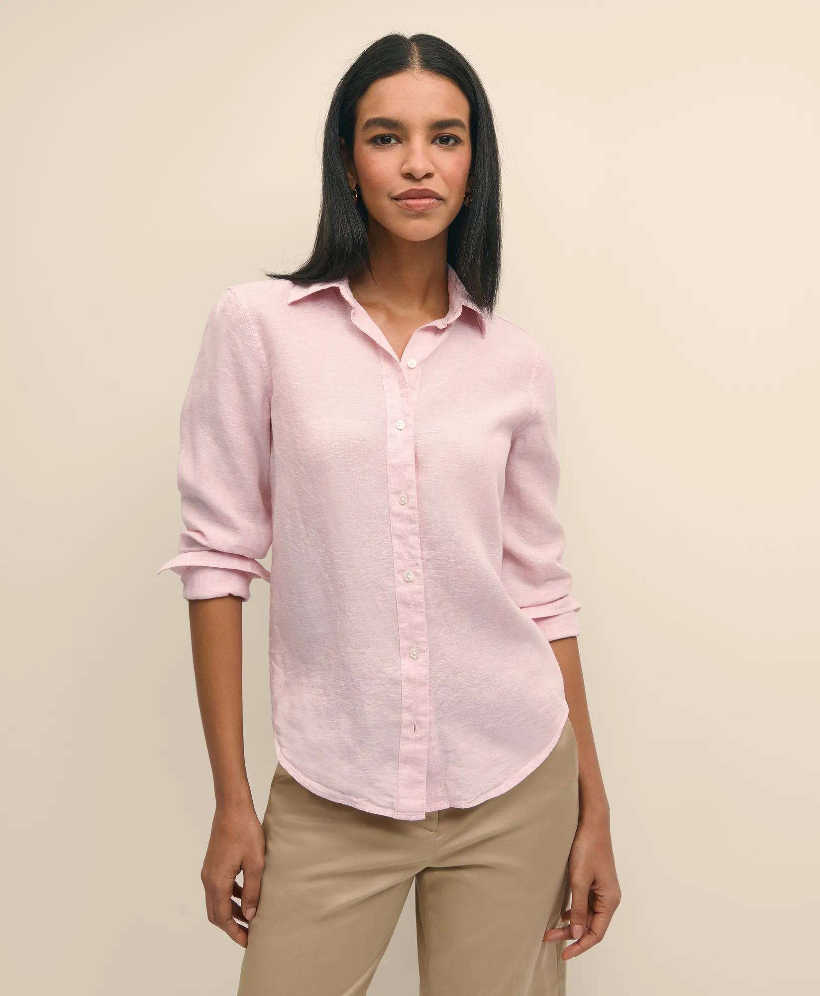 Classic Fit Irish Linen Shirt - Pink