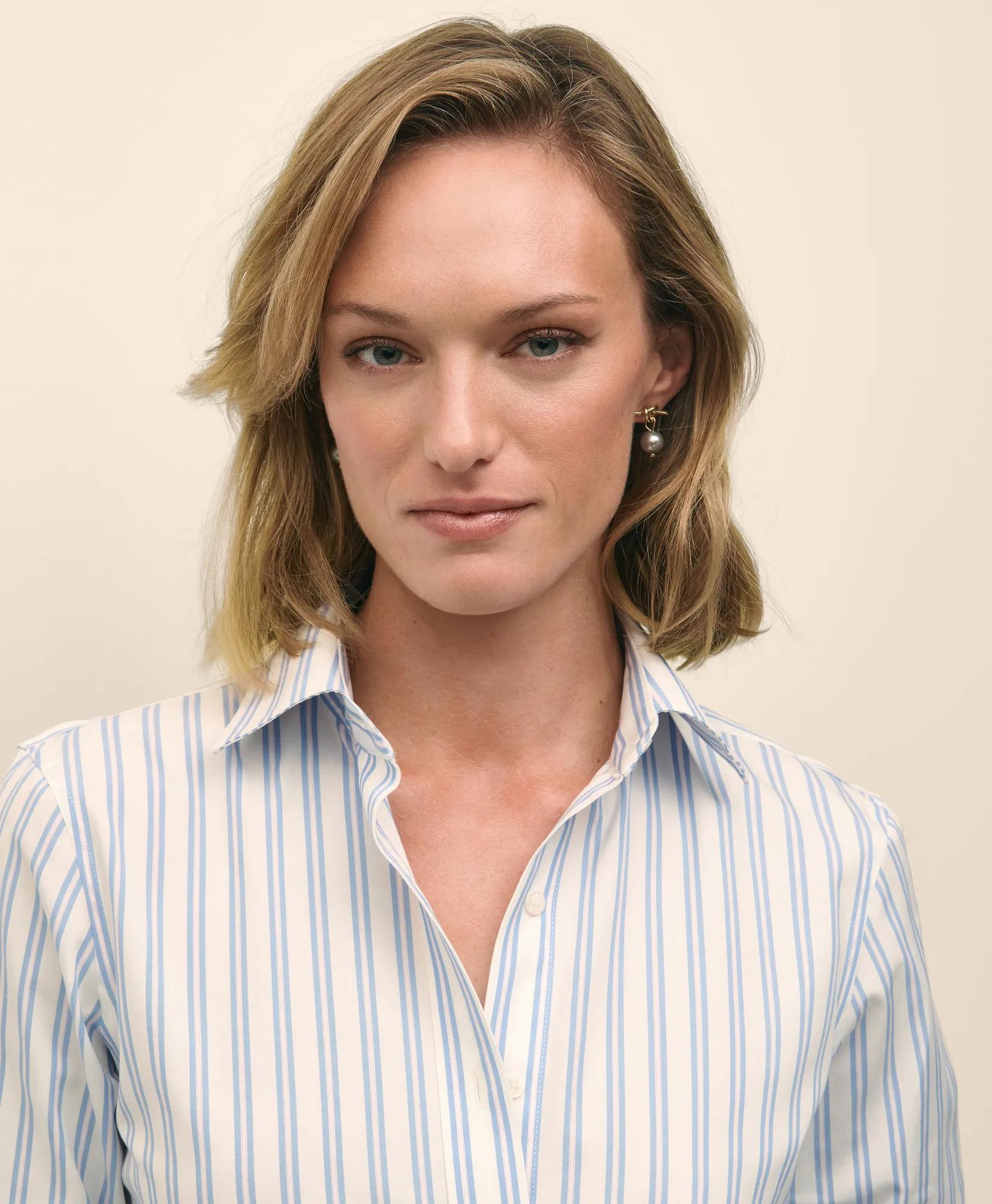 Classic Fit Non-Iron Supima Cotton-Blend Striped Shirt