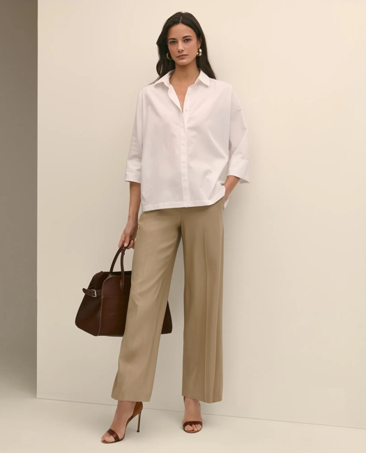 Supima Cotton Relaxed Dolman-Sleeve Shirt