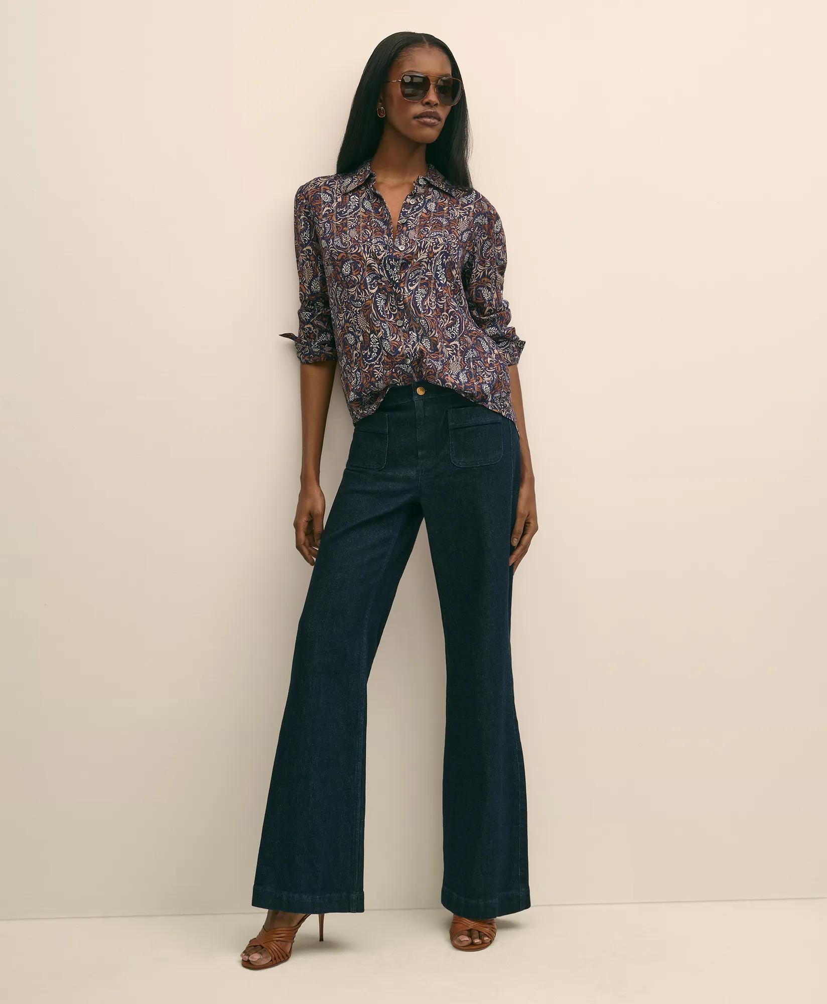 Paisley Shimmer-Stripe Shirt