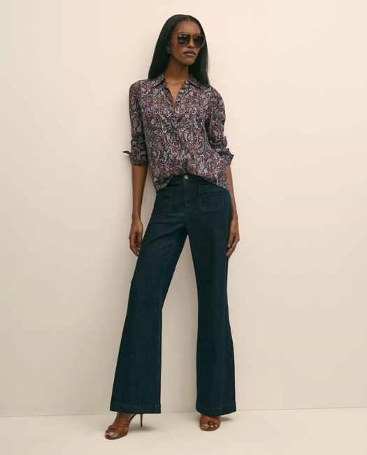 Paisley Shimmer-Stripe Shirt