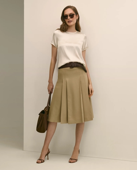 Short-Sleeve Top in Washable Silk Charmeuse
