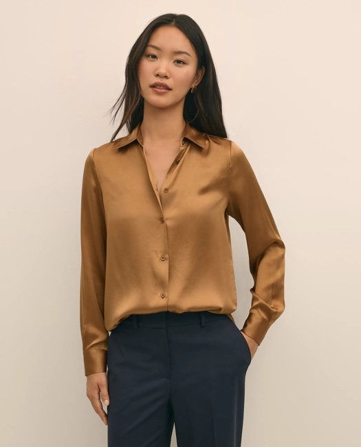 Oversized Silk Charmeuse Blouse