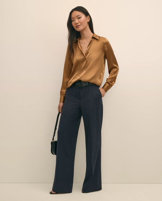 Oversized Silk Charmeuse Blouse