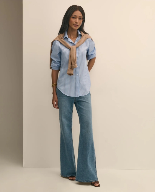 Classic Fit Stretch Supima Cotton, Striped Dress Shirt