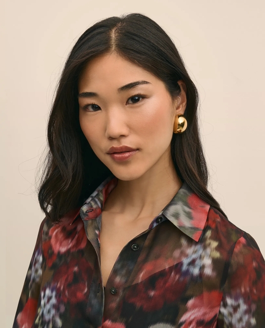 Floral Print Sheer Blouse with Camisole