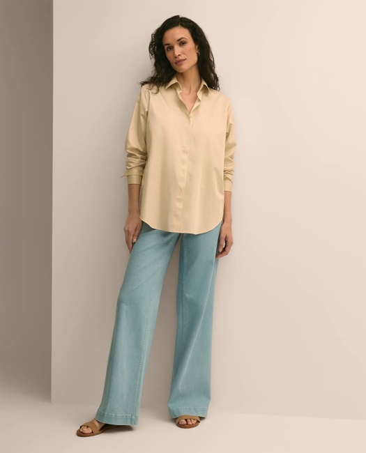Supima Cotton Sateen Relaxed Shirt