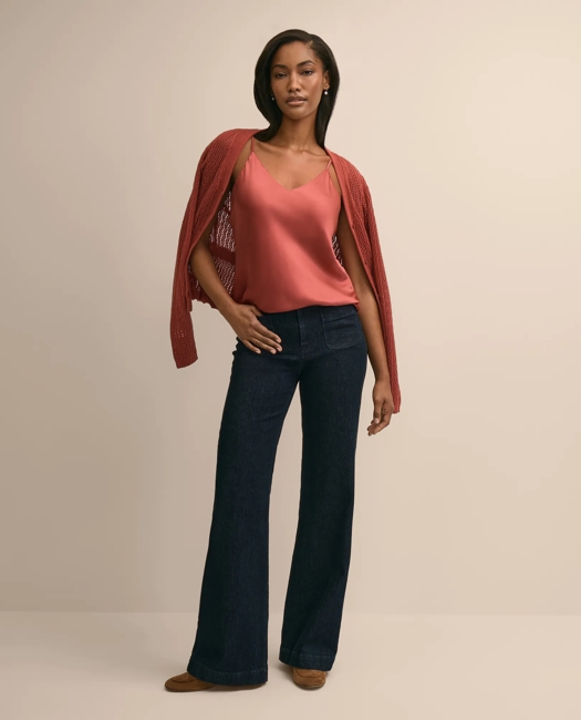 V-Neck Cami in Washable Silk Charmeuse