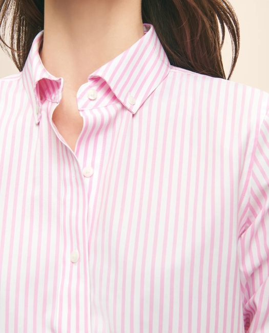 Classic Fit Stretch Supima Cotton Non-Iron Bengal Stripe Dress Shirt