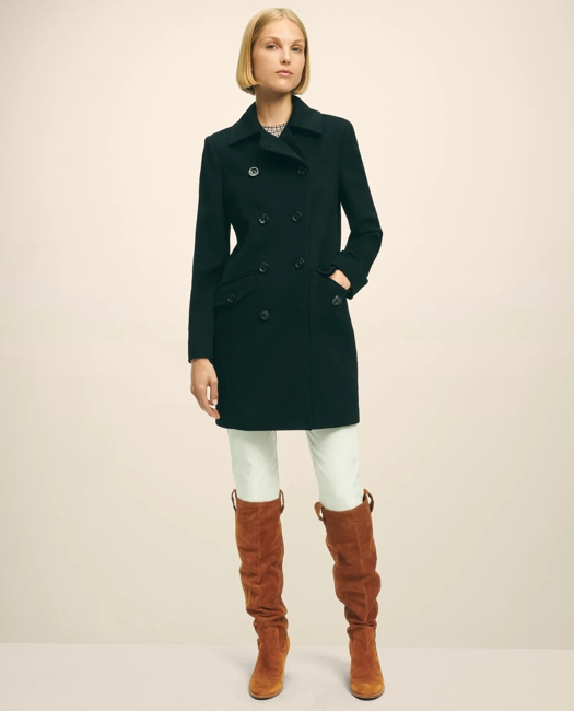 Brushed Wool Double-Breasted Peacoat