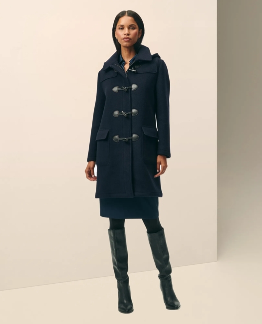Wool Twill Hooded Toggle Coat