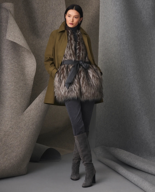 Belted Faux Fur Vest