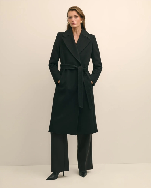 Notch Collar Coat in Water-Repellent Brushed-Twill Wool