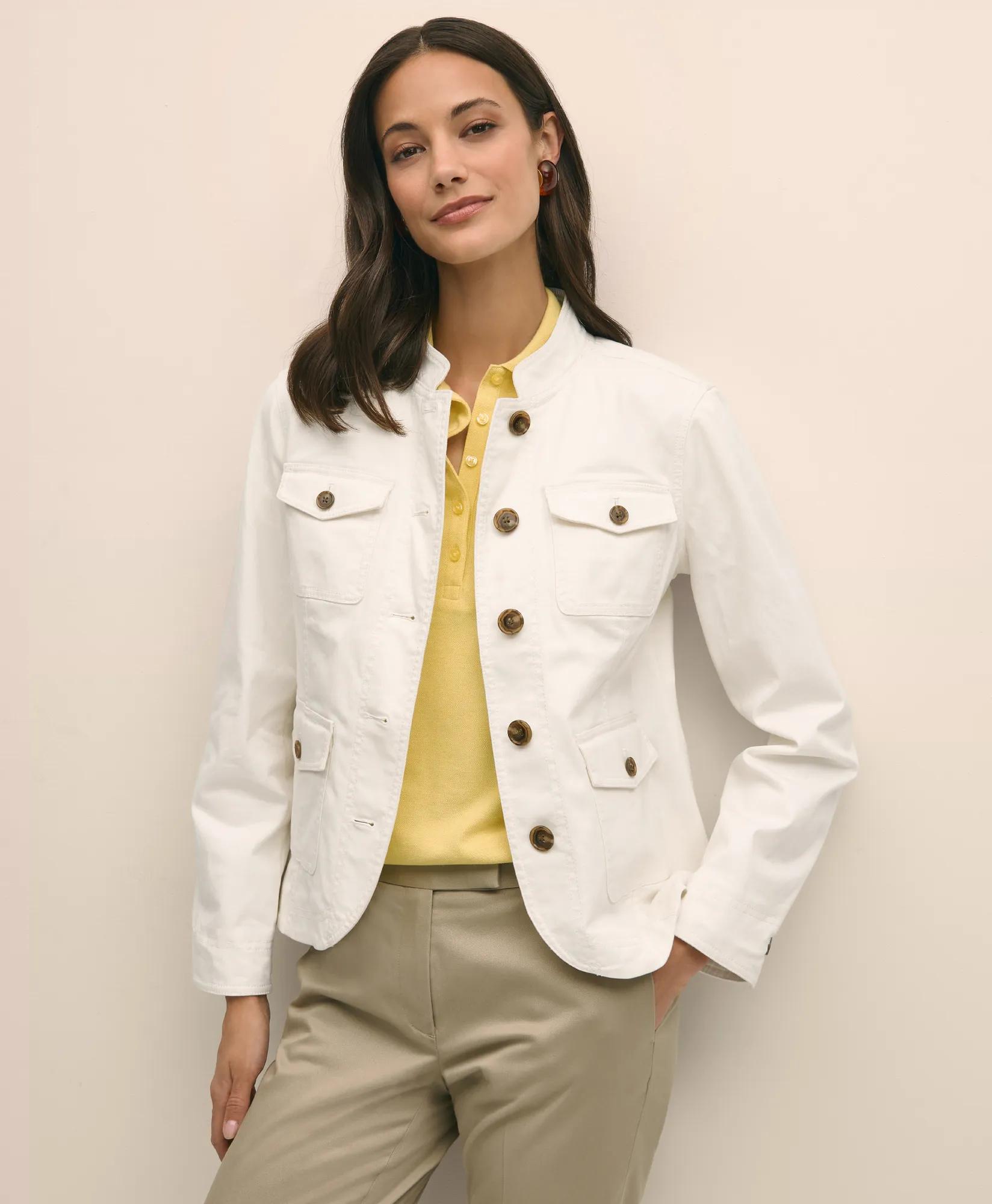 Denim Safari Jacket - White