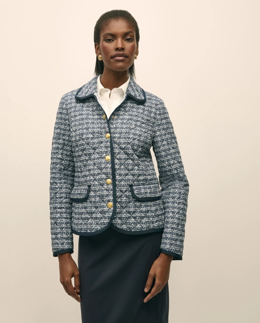 Tweed-Print Tipped Jacket