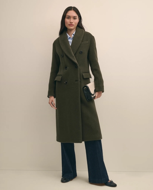 Double-Faced Wool Shawl-Collar Coat