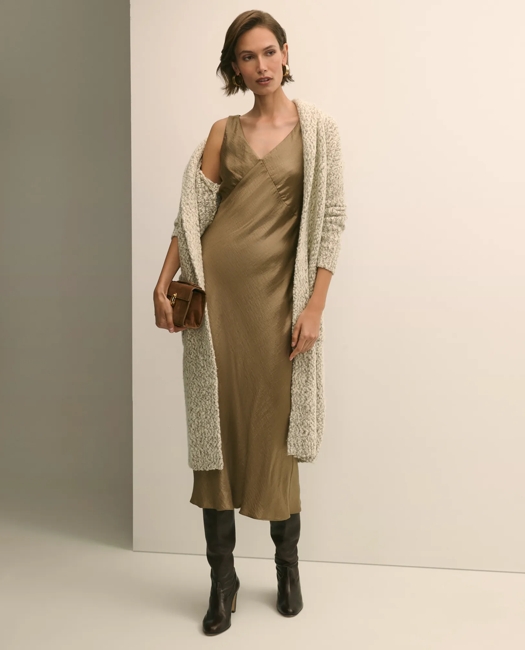 Wool-Cashmere Long Cardigan Sweater