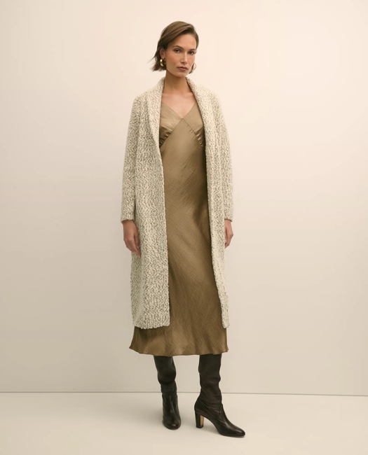 Wool-Cashmere Long Cardigan Sweater
