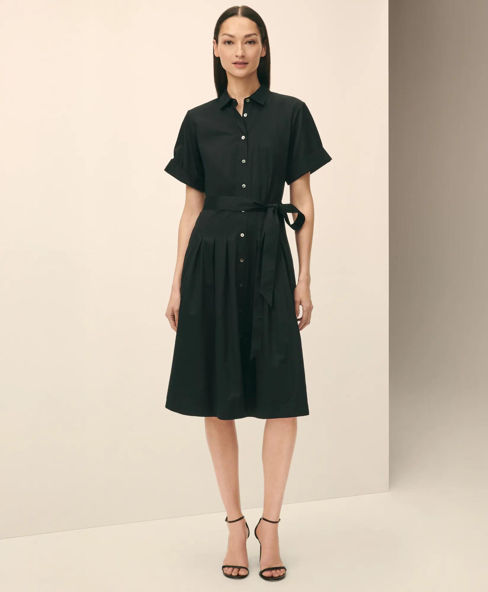 Signature A-Line Cotton Sateen Shirt Dress