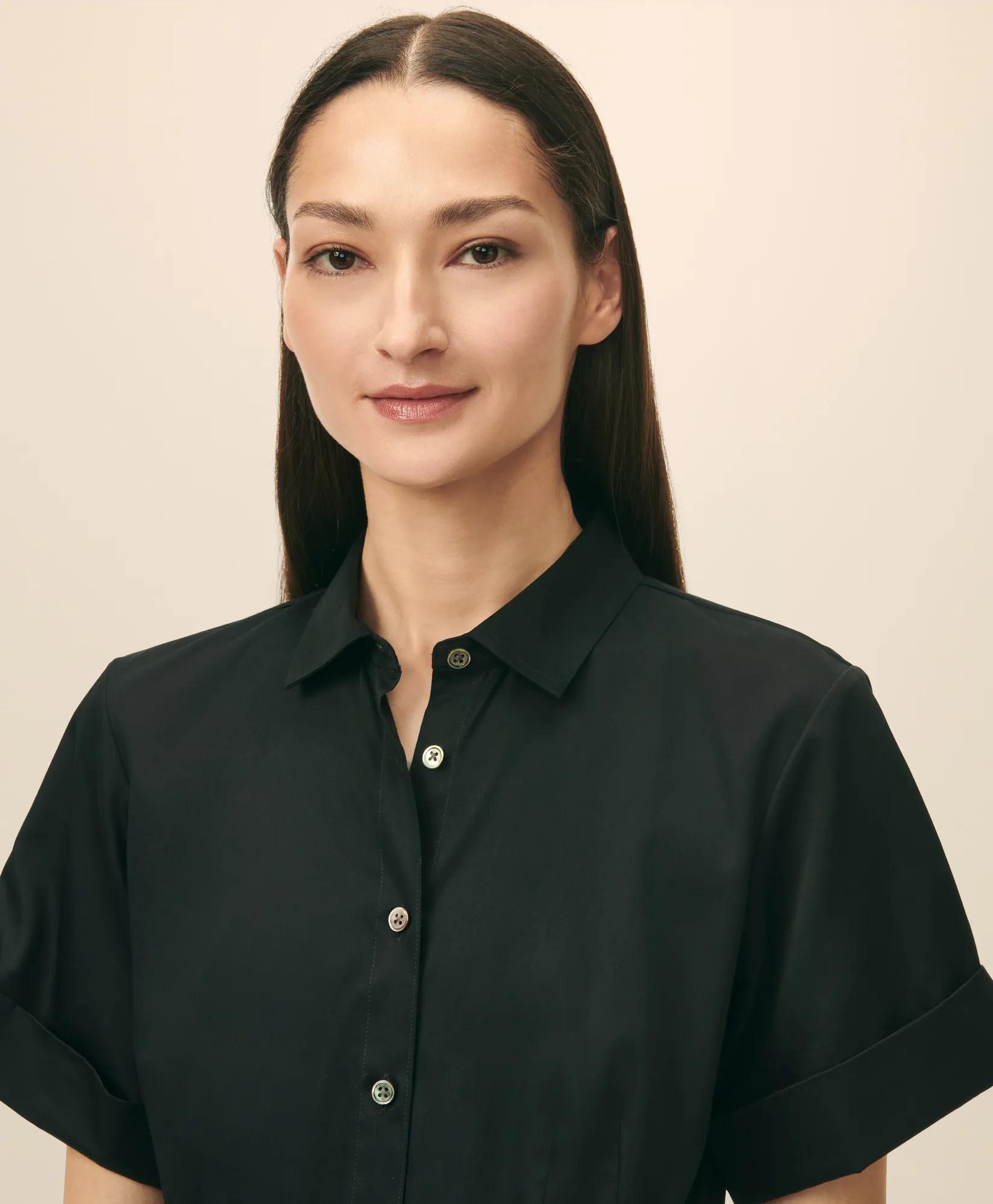 Signature A-Line Cotton Sateen Shirt Dress