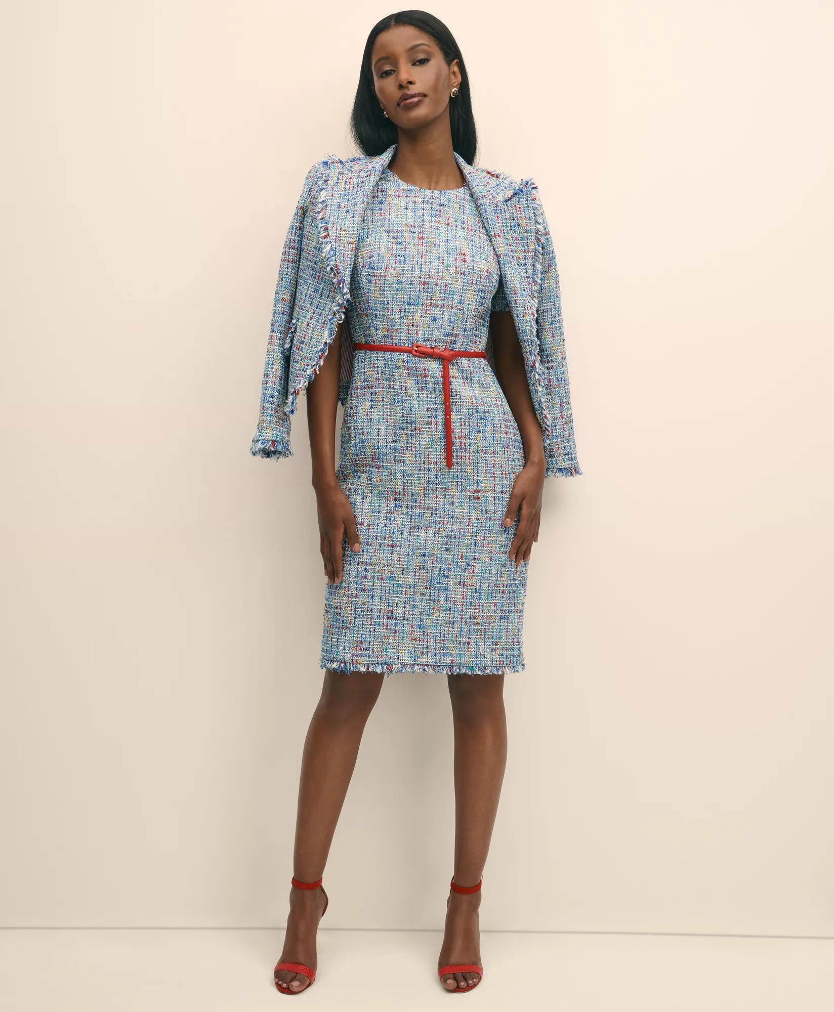 Fringed Boucle Dress