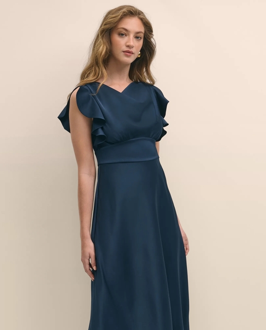 Crepe Butterfly Sleeve Maxi Dress