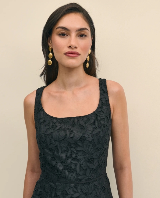 Floral Lace Overlay Sheath Dress