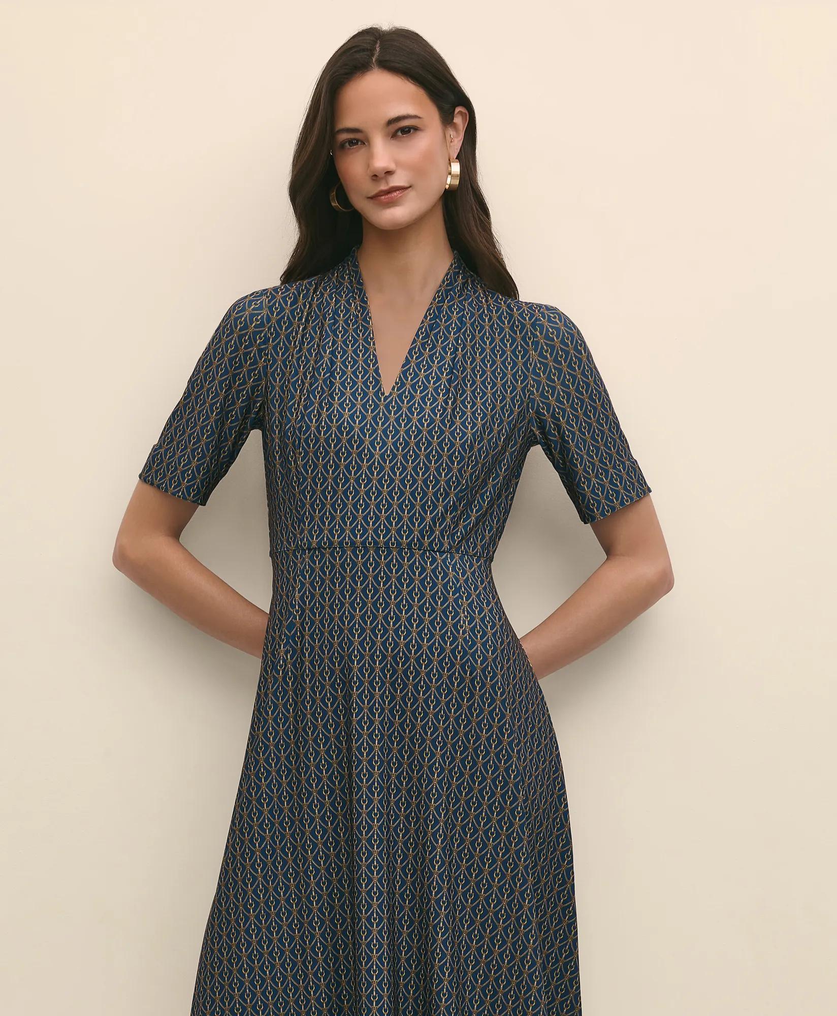 Effortless Knit Dress in Link Print