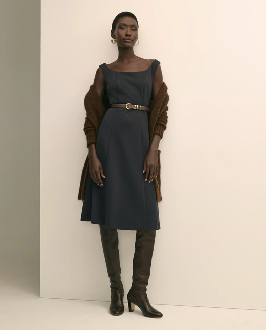 Jersey Scoop Fit-and-Flare Dress