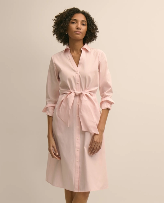 Supima Cotton Tie-Waist Shirt Dress