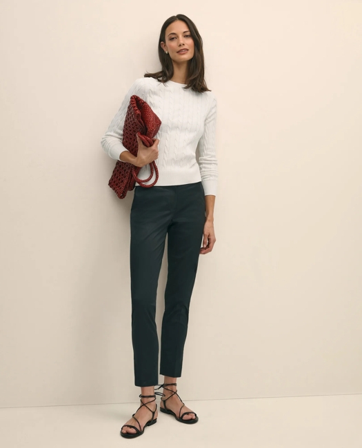 Supima Cotton Cable Crewneck Sweater