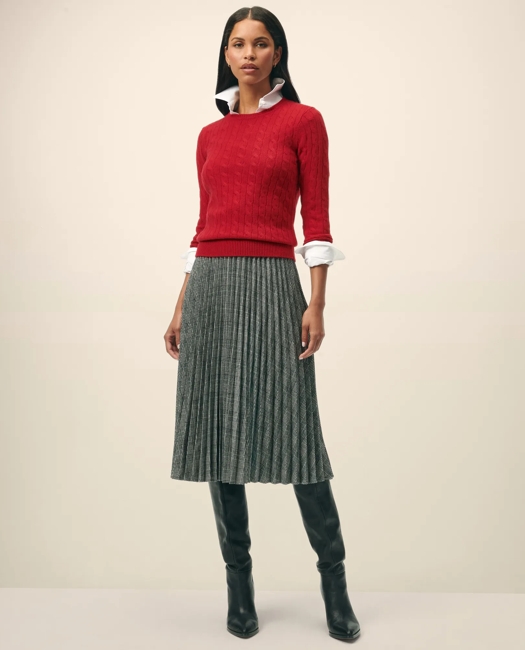 Cashmere Cable Crewneck Sweater
