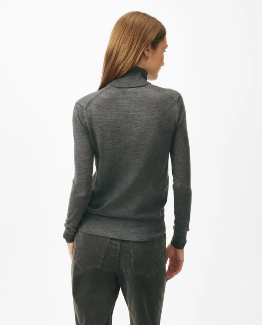 Ultimate Merino Wool Turtleneck Sweater - Grey Heather