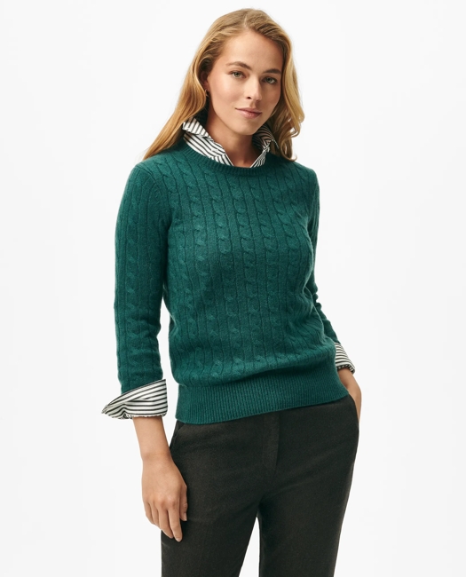 Cashmere Cable Crewneck Sweater