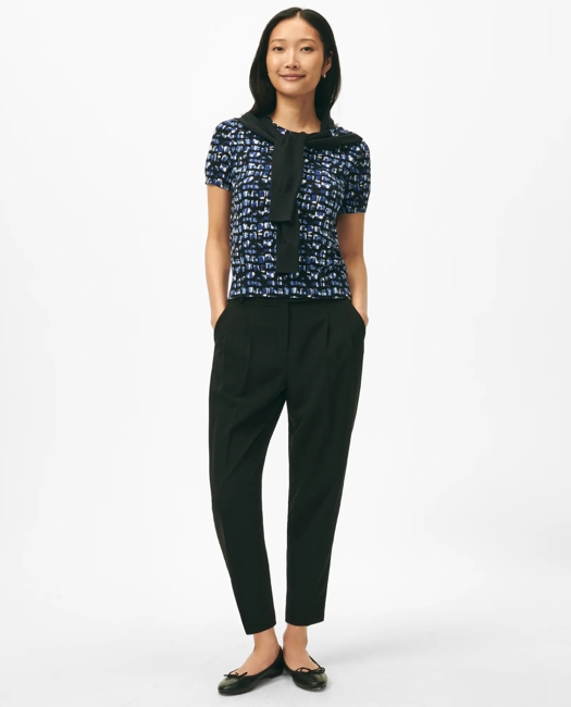 Twinset Abstract Short Sleeve Sweater in Cotton Jersey