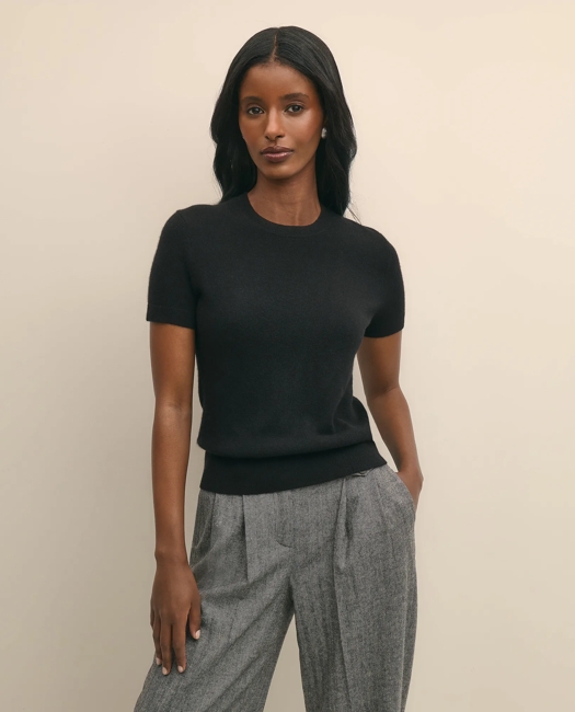 Short-Sleeve Shell Sweater in Cashmere