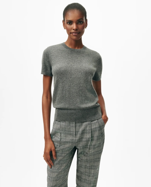 Short-Sleeve Shell Sweater in Cashmere