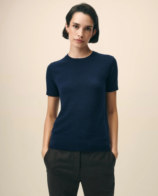 Short-Sleeve Shell Sweater in Cashmere