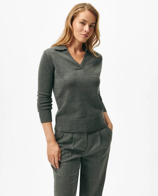Johnny Collar Sweater in Merino Wool-Cashmere Blend