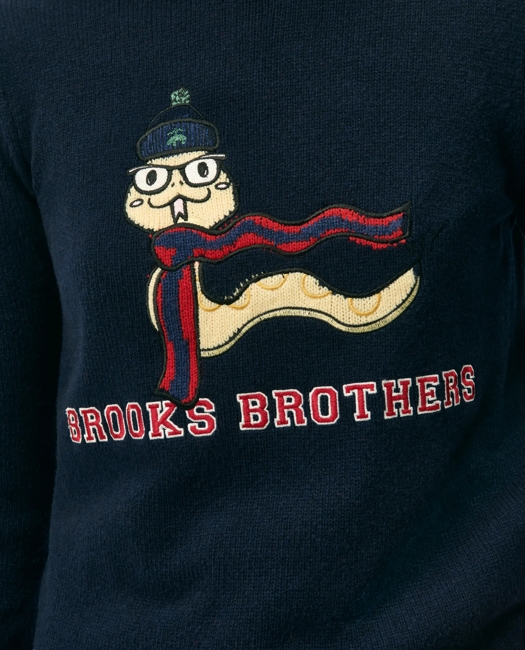 Lunar New Year Wool-Blend Intarsia Snake Motif Sweater