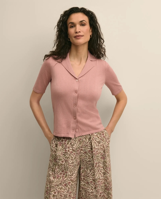 Silk-Cotton Polo Sweater