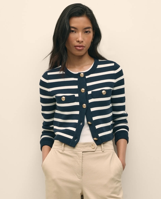 Striped Sweater Jacket in Supima Cotton
