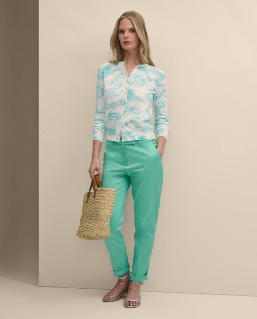 Cotton Bermuda Toile Cardigan Sweater