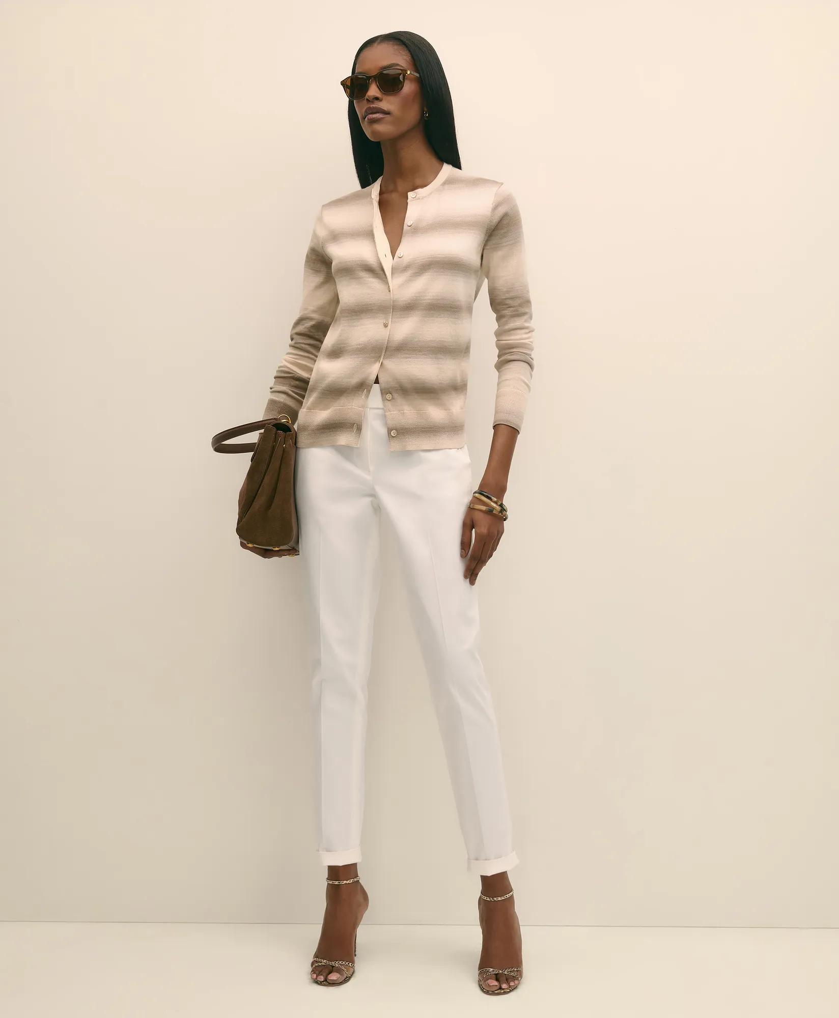 Egyptian Cotton Space-Dyed Cardigan Sweater
