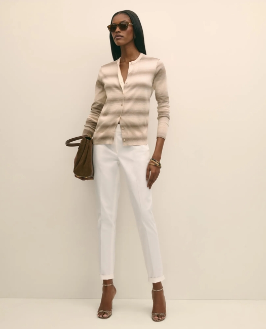 Egyptian Cotton Space-Dyed Cardigan Sweater