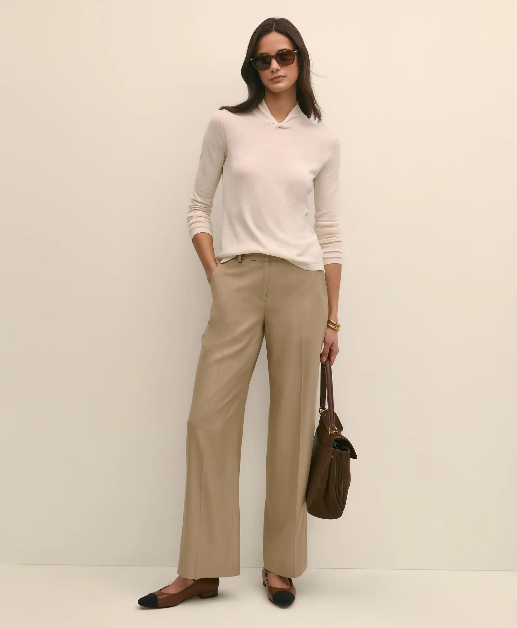 Silk Cashmere Twist Neck Sweater