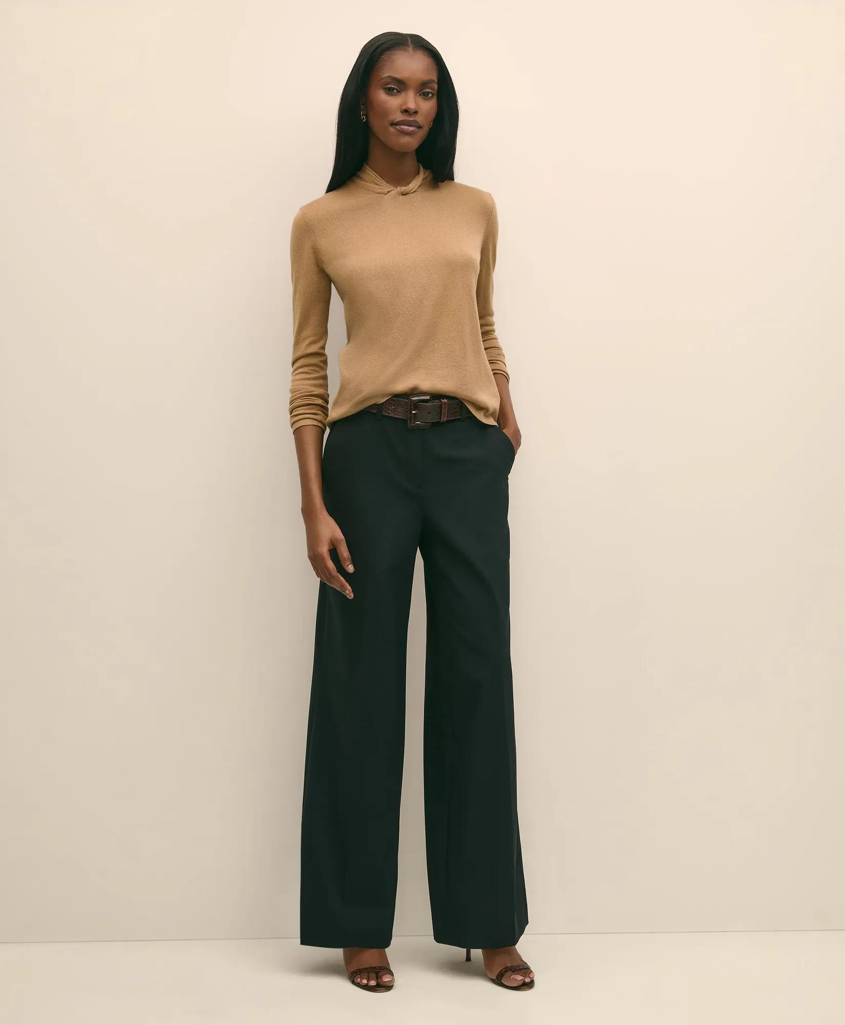 Silk Cashmere Twist Neck Sweater