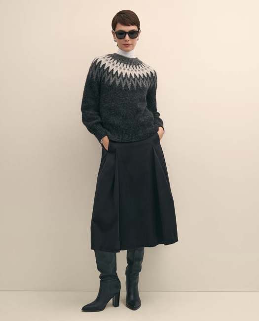 Alpaca-Wool Blend Fair Isle Sweater