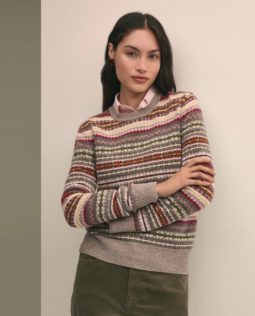 Lambswool Fair Isle Crewneck Sweater