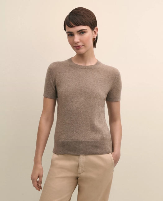 Cashmere Short-Sleeve Shell Sweater